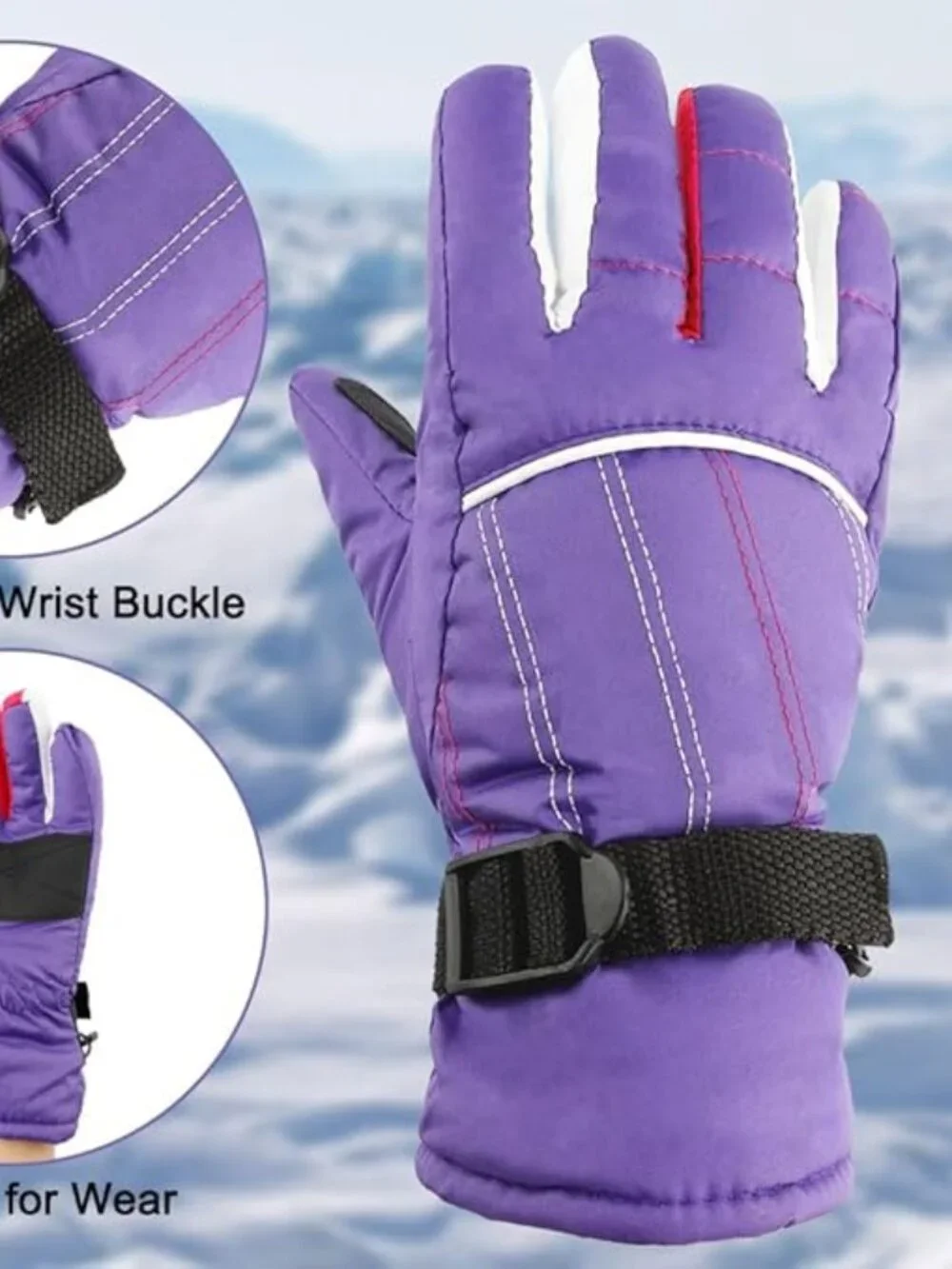 2 Pair Kids Snow Gloves for Skiing Kids Waterproof Girls and Boys 8-14 (New)